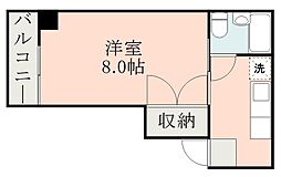 西田ATビル 1Kの間取図画像