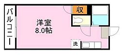 アビターレ新屋敷 ワンルームの間取図画像