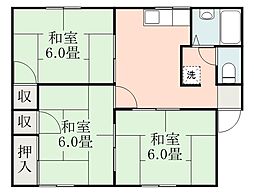 JR指宿枕崎線 慈眼寺駅 徒歩21分の賃貸アパート 2階3DKの間取り
