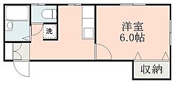 サンライズ寿 1Kの間取図画像