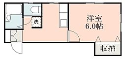 サンライズ寿 1Kの間取図画像