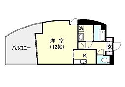 鹿児島市電1系統 谷山駅 徒歩3分の賃貸マンション 5階1Kの間取り