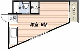 田上中央ビル 1Kの間取図画像