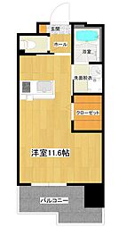 鹿児島市電1系統 谷山駅 徒歩7分の賃貸マンション 10階ワンルームの間取り