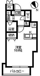 鹿児島市電2系統 天文館通駅 徒歩8分の賃貸マンション 8階ワンルームの間取り
