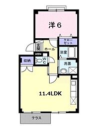JR指宿枕崎線 坂之上駅 徒歩9分の賃貸アパート 1階2DKの間取り
