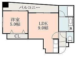 JR鹿児島本線 鹿児島駅 柳町下車 徒歩8分の賃貸マンション 4階1LDKの間取り