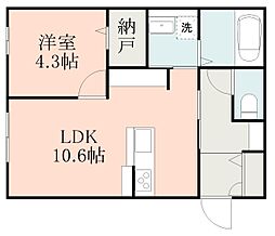 JR日豊本線 国分駅 徒歩9分の賃貸アパート 1階1LDKの間取り
