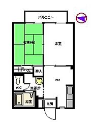 JR指宿枕崎線 宇宿駅 宇宿住宅下車 徒歩9分の賃貸アパート 2階2DKの間取り