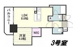 鹿児島市電1系統 鴨池駅 市営下車 徒歩3分の賃貸マンション 2階1LDKの間取り