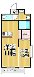 鹿児島市電2系統 都通駅 徒歩3分の賃貸マンション 5階1LDKの間取り