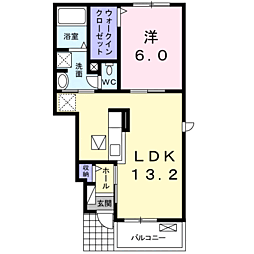 JR指宿枕崎線 枕崎駅 バス45分 保健所前下車 徒歩4分の賃貸アパート 1階1LDKの間取り