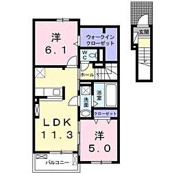 ガーデンハウス華なんB 2LDKの間取図画像