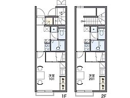 レオパレスピースフル 1Kの間取図画像