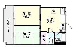 第2榎田ビル 2DKの間取図画像