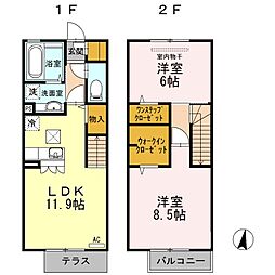 サニーシャイン 2LDKの間取図画像