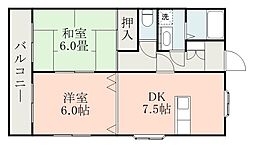 ディア・カナ 1LDKの間取図画像