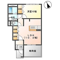 センチュリーカーサ章 1LDKの間取図画像