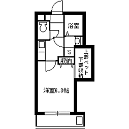 れいめい上荒田 1Kの間取図画像