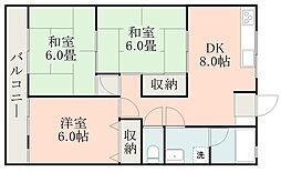 協和ハイツ 3DKの間取図画像