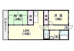 レジデンス東谷山 2LDKの間取図画像