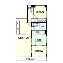 トーカンマンション共研公園 3LDKの間取図画像