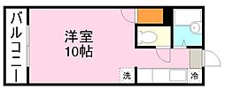 アビターレ新屋敷 ワンルームの間取図画像