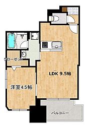 シャイニング上荒田 1LDKの間取図画像