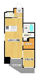 レジーナ東谷山 1LDKの間取図画像