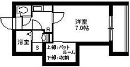 エクレール二軒茶屋 1Kの間取図画像