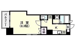 ミア・カーサ 1Kの間取図画像