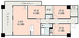 サーパス高麗本通り 3LDKの間取図画像