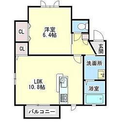 ブランシェM 1LDKの間取図画像