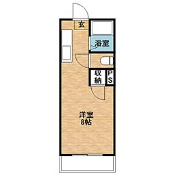 ロゼーヌ唐湊 ワンルームの間取図画像