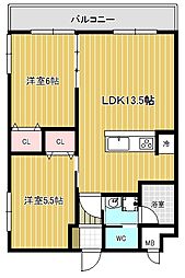 Lux新栄 2LDKの間取図画像