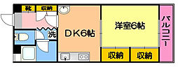 共研ビル 1DKの間取図画像