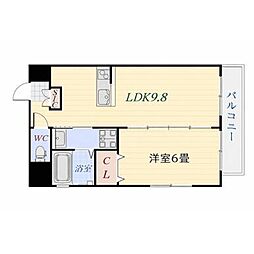 シャルマン若松 1LDKの間取図画像