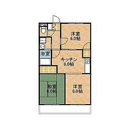 パークサイド紫原 3DKの間取図画像
