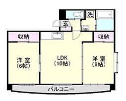 フェリーチェ・桂 2LDKの間取図画像