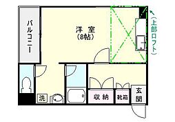 キンシ堂ビル ワンルームの間取図画像