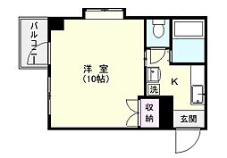エルソレイユ高麗 ワンルームの間取図画像