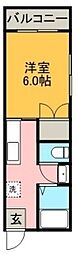 シティハイツ下荒田 1Kの間取図画像