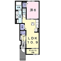 アグリマンションR&O2 1LDKの間取図画像