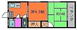コーポ迫 2Kの間取図画像