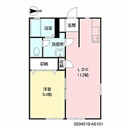 アグリT&O 1LDKの間取図画像