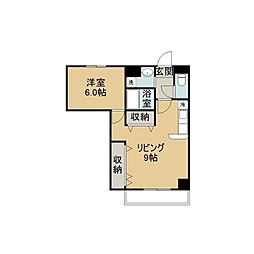 プラムハイツ 1LDKの間取図画像