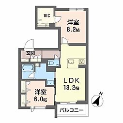 シャーメゾン絆IV 2LDKの間取図画像