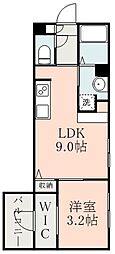 LANDMARKyakushi 1LDKの間取図画像