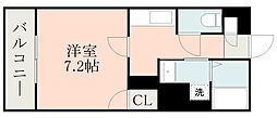 Y'sBLD.15 1Kの間取図画像
