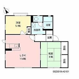 ボヌール・ユウ 2LDKの間取図画像